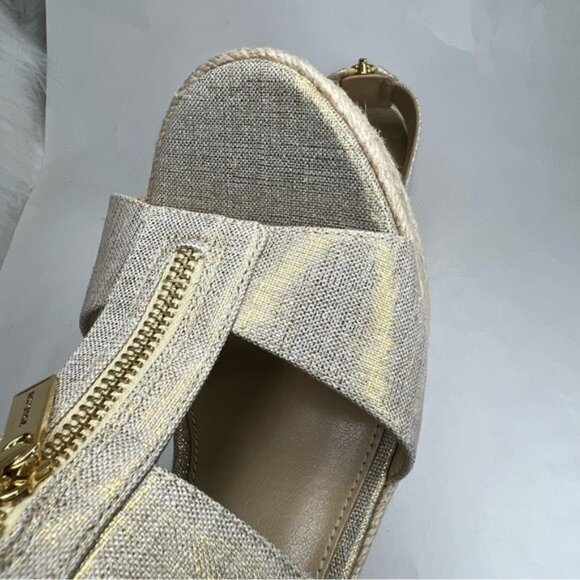 MICHAEL Michael Kors Women's Bradley Espadrille Platform Wedges Pale Gold 7M - Picture 10 of 12